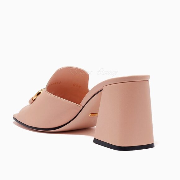 NEW GUCCI Horsebit Rose Leather Slide Sandals Mules EU 40.5 US 10.5 Auth $1,050 - Picture 4 of 10